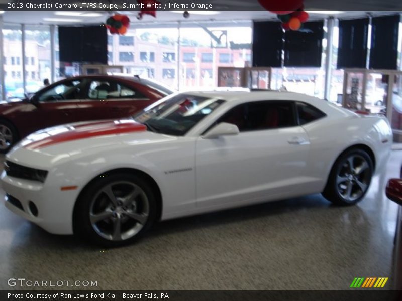 Summit White / Inferno Orange 2013 Chevrolet Camaro LT/RS Coupe