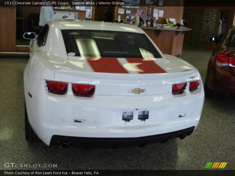 Summit White / Inferno Orange 2013 Chevrolet Camaro LT/RS Coupe