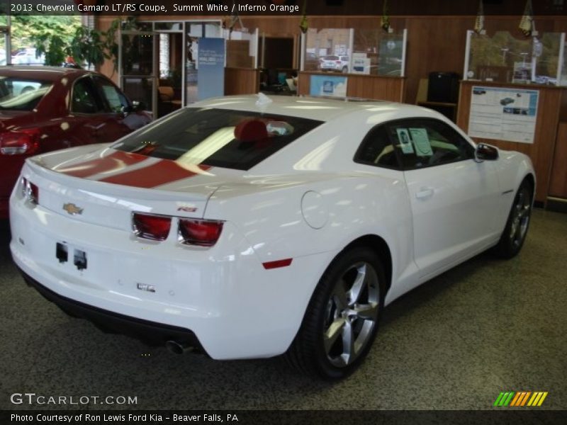 Summit White / Inferno Orange 2013 Chevrolet Camaro LT/RS Coupe