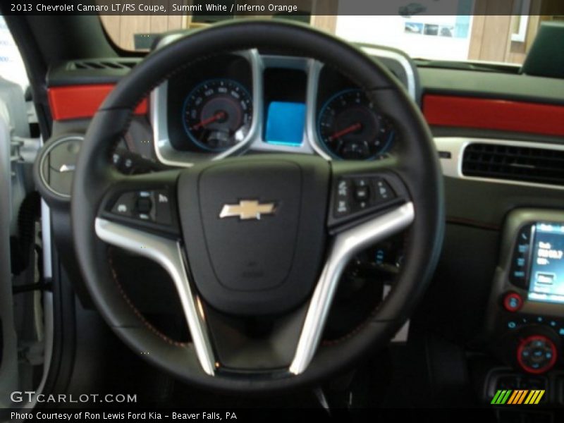 Summit White / Inferno Orange 2013 Chevrolet Camaro LT/RS Coupe