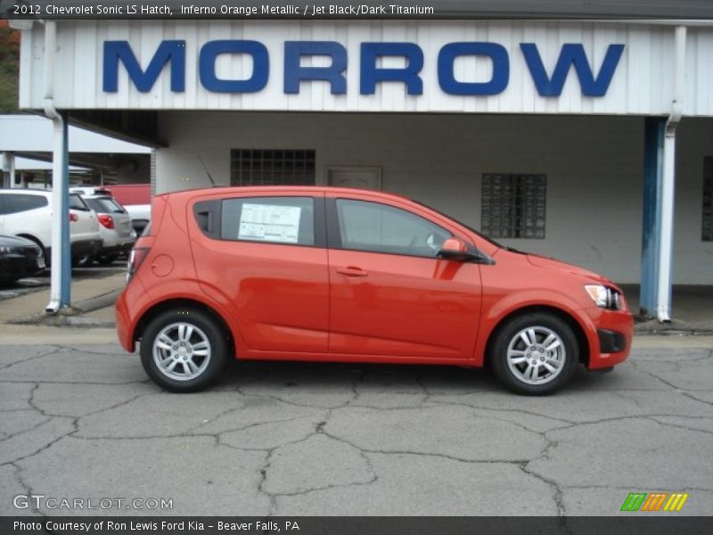 Inferno Orange Metallic / Jet Black/Dark Titanium 2012 Chevrolet Sonic LS Hatch