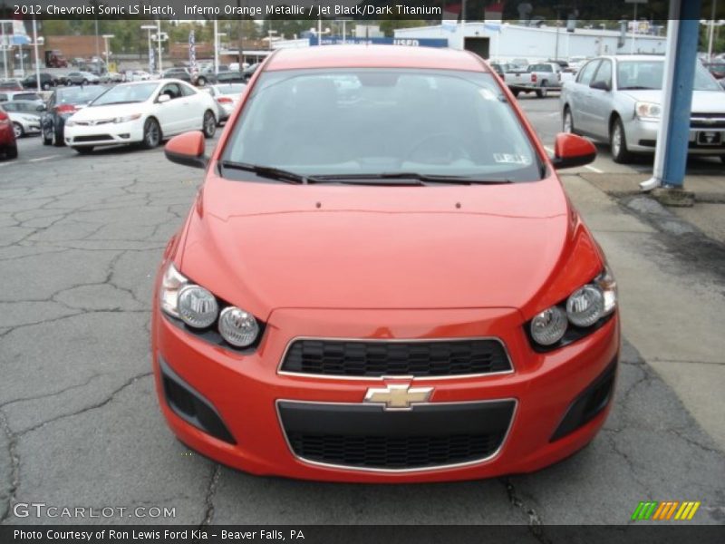 Inferno Orange Metallic / Jet Black/Dark Titanium 2012 Chevrolet Sonic LS Hatch
