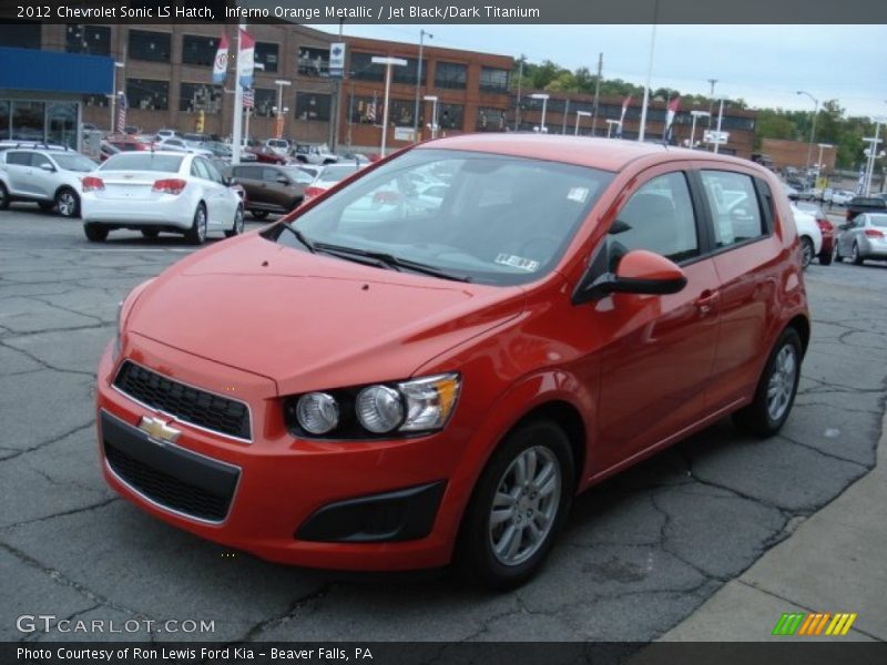Inferno Orange Metallic / Jet Black/Dark Titanium 2012 Chevrolet Sonic LS Hatch