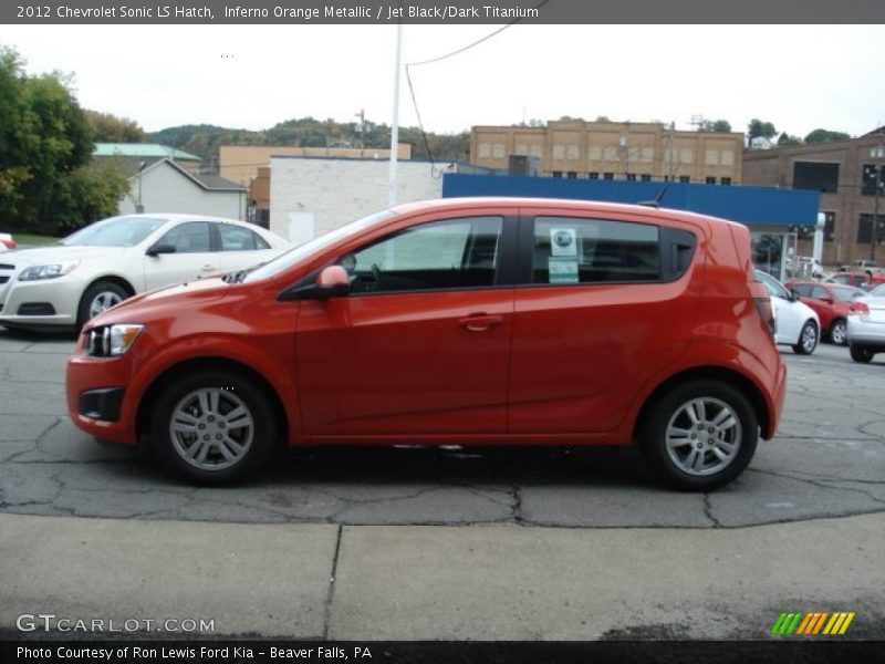 Inferno Orange Metallic / Jet Black/Dark Titanium 2012 Chevrolet Sonic LS Hatch