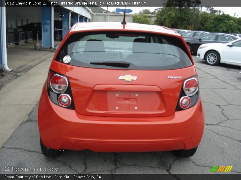 Inferno Orange Metallic / Jet Black/Dark Titanium 2012 Chevrolet Sonic LS Hatch