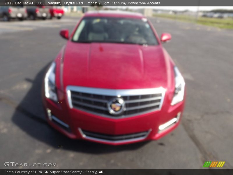 Crystal Red Tintcoat / Light Platinum/Brownstone Accents 2013 Cadillac ATS 3.6L Premium