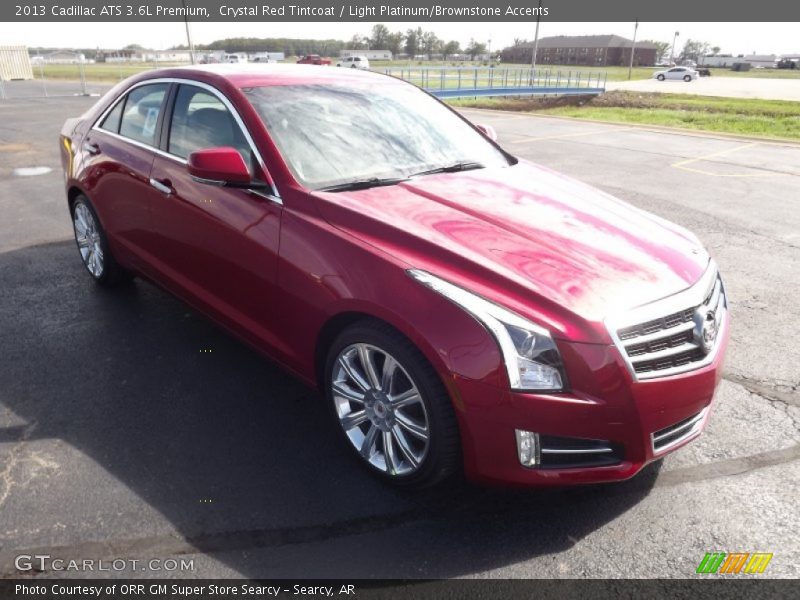 Crystal Red Tintcoat / Light Platinum/Brownstone Accents 2013 Cadillac ATS 3.6L Premium