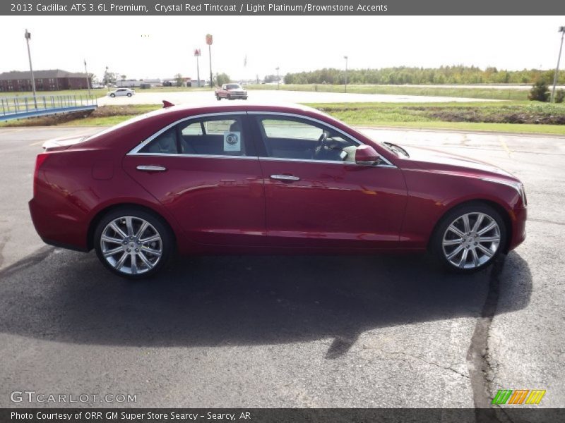Crystal Red Tintcoat / Light Platinum/Brownstone Accents 2013 Cadillac ATS 3.6L Premium