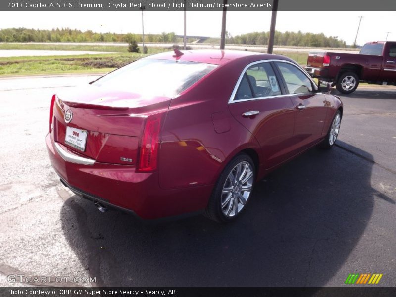 Crystal Red Tintcoat / Light Platinum/Brownstone Accents 2013 Cadillac ATS 3.6L Premium