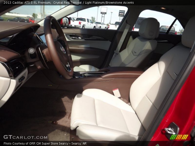 Crystal Red Tintcoat / Light Platinum/Brownstone Accents 2013 Cadillac ATS 3.6L Premium