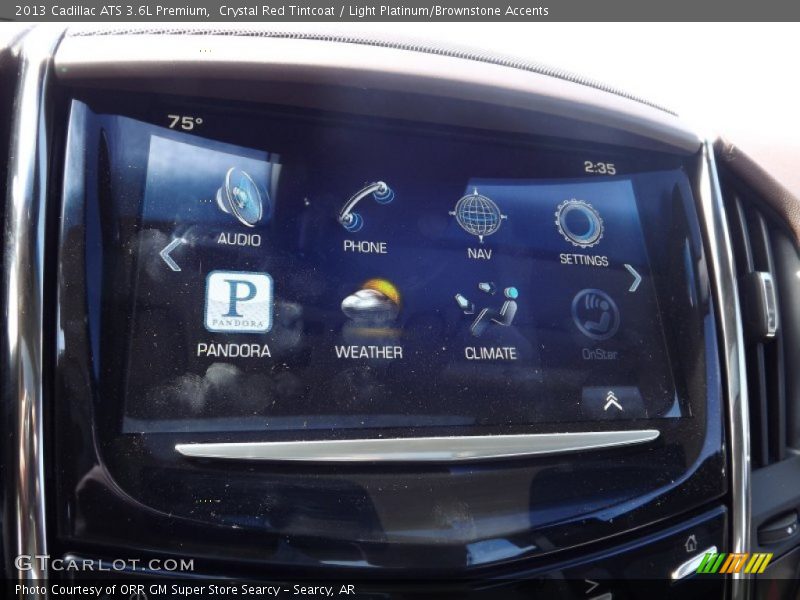 Crystal Red Tintcoat / Light Platinum/Brownstone Accents 2013 Cadillac ATS 3.6L Premium
