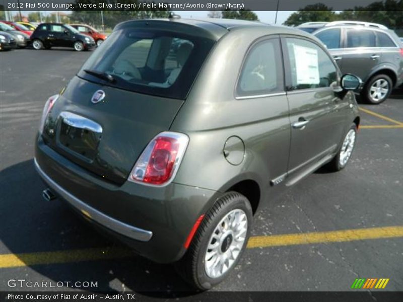 Verde Oliva (Green) / Pelle Marrone/Avorio (Brown/Ivory) 2012 Fiat 500 Lounge