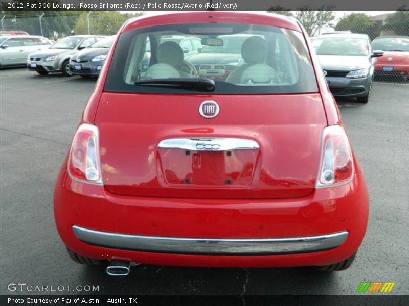 Rosso Brillante (Red) / Pelle Rossa/Avorio (Red/Ivory) 2012 Fiat 500 Lounge