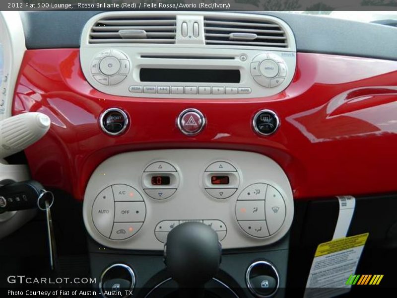 Rosso Brillante (Red) / Pelle Rossa/Avorio (Red/Ivory) 2012 Fiat 500 Lounge