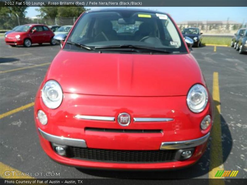 Rosso Brillante (Red) / Pelle Nera/Nera (Black/Black) 2012 Fiat 500 Lounge