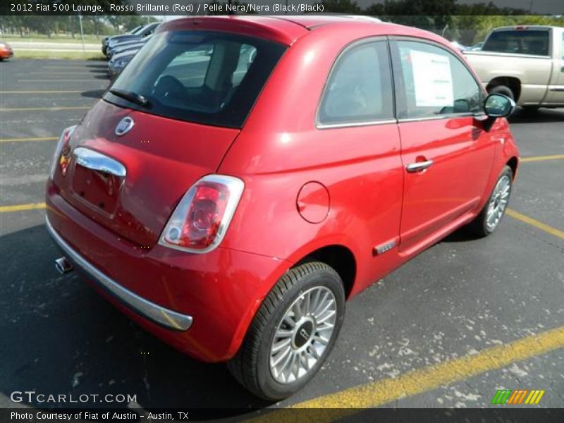 Rosso Brillante (Red) / Pelle Nera/Nera (Black/Black) 2012 Fiat 500 Lounge