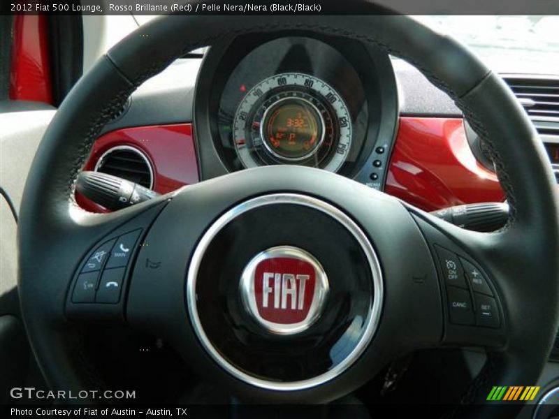 Rosso Brillante (Red) / Pelle Nera/Nera (Black/Black) 2012 Fiat 500 Lounge