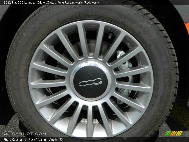 Grigio (Grey) / Pelle Rossa/Avorio (Red/Ivory) 2012 Fiat 500 Lounge