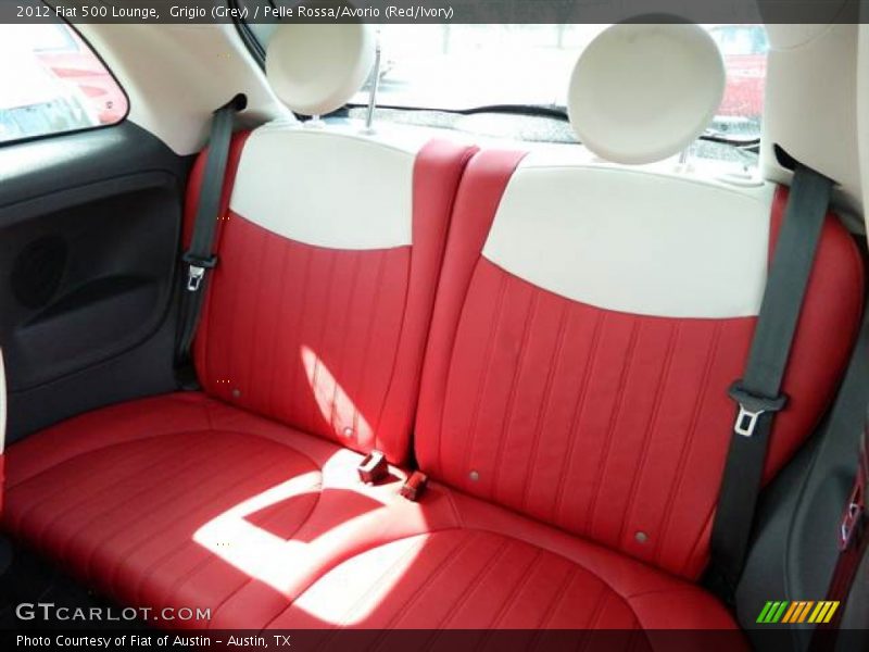 Grigio (Grey) / Pelle Rossa/Avorio (Red/Ivory) 2012 Fiat 500 Lounge