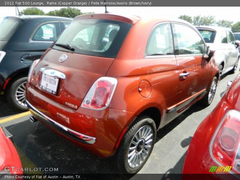 Rame (Copper Orange) / Pelle Marrone/Avorio (Brown/Ivory) 2012 Fiat 500 Lounge