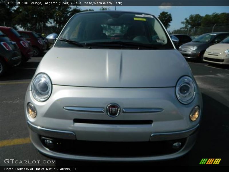 Argento (Silver) / Pelle Rosso/Nera (Red/Black) 2012 Fiat 500 Lounge