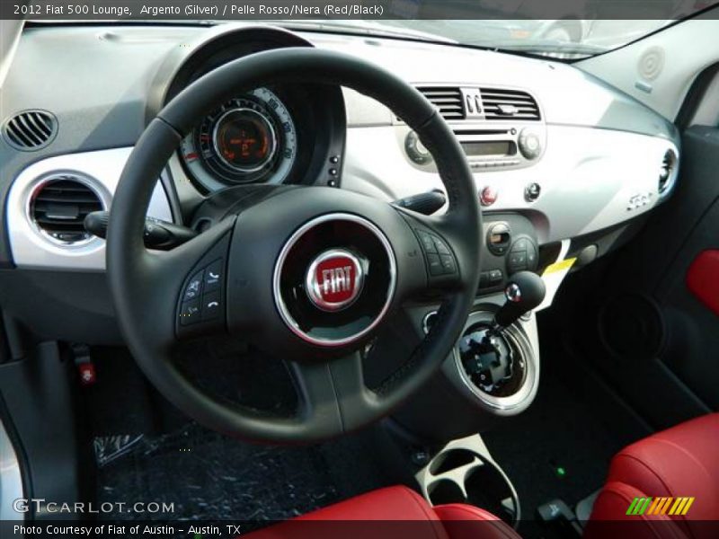 Argento (Silver) / Pelle Rosso/Nera (Red/Black) 2012 Fiat 500 Lounge