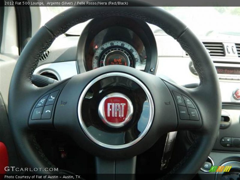 Argento (Silver) / Pelle Rosso/Nera (Red/Black) 2012 Fiat 500 Lounge
