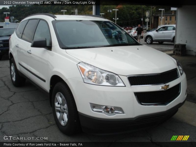 White / Dark Gray/Light Gray 2012 Chevrolet Traverse LS AWD