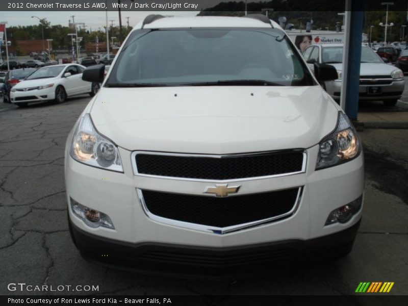 White / Dark Gray/Light Gray 2012 Chevrolet Traverse LS AWD