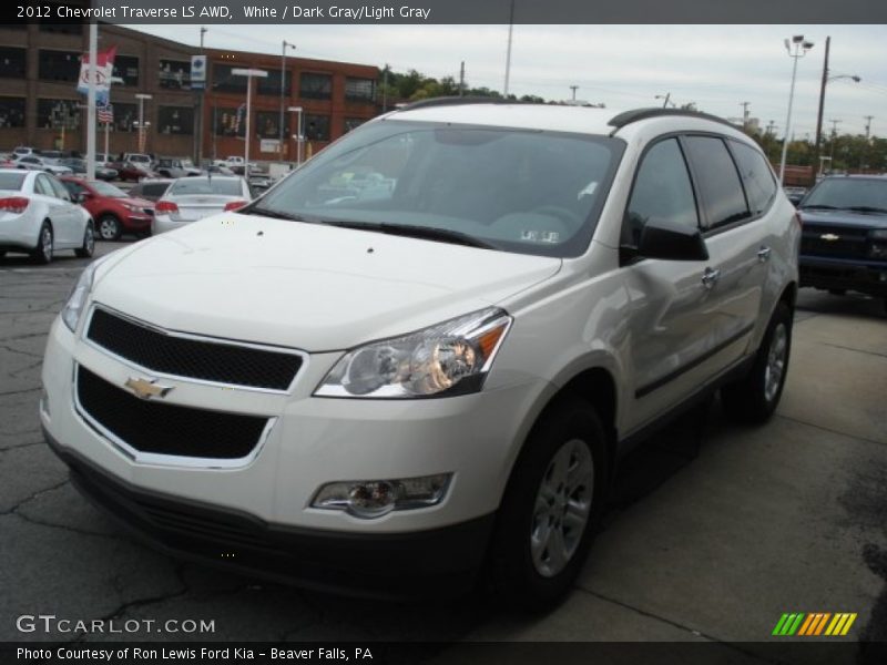 White / Dark Gray/Light Gray 2012 Chevrolet Traverse LS AWD