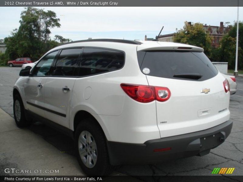 White / Dark Gray/Light Gray 2012 Chevrolet Traverse LS AWD