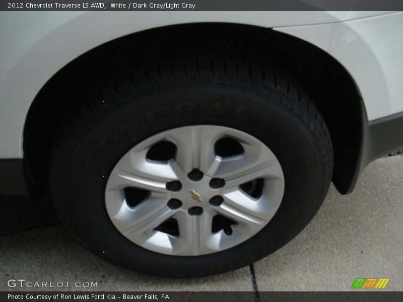 White / Dark Gray/Light Gray 2012 Chevrolet Traverse LS AWD