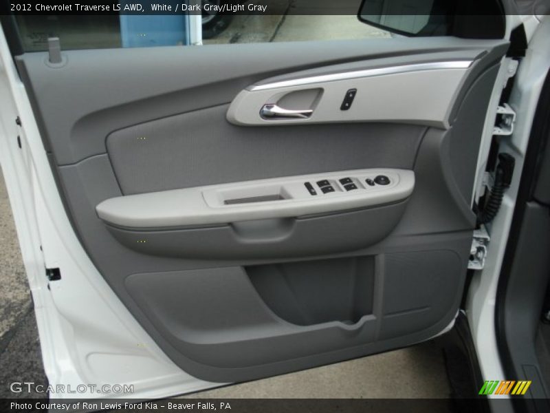 White / Dark Gray/Light Gray 2012 Chevrolet Traverse LS AWD