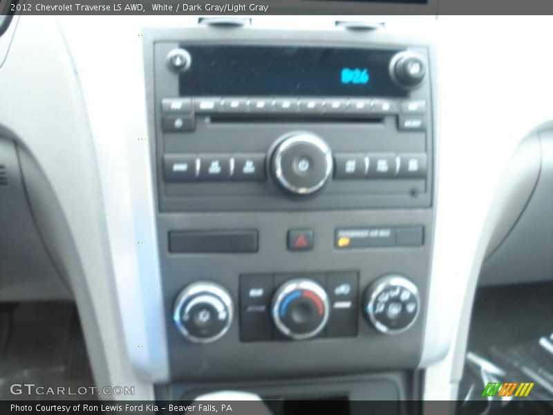 White / Dark Gray/Light Gray 2012 Chevrolet Traverse LS AWD