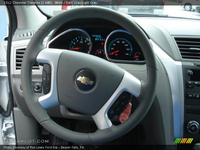 White / Dark Gray/Light Gray 2012 Chevrolet Traverse LS AWD