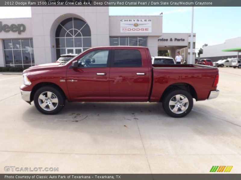 Deep Cherry Red Crystal Pearl / Dark Slate Gray/Medium Graystone 2012 Dodge Ram 1500 Lone Star Crew Cab 4x4