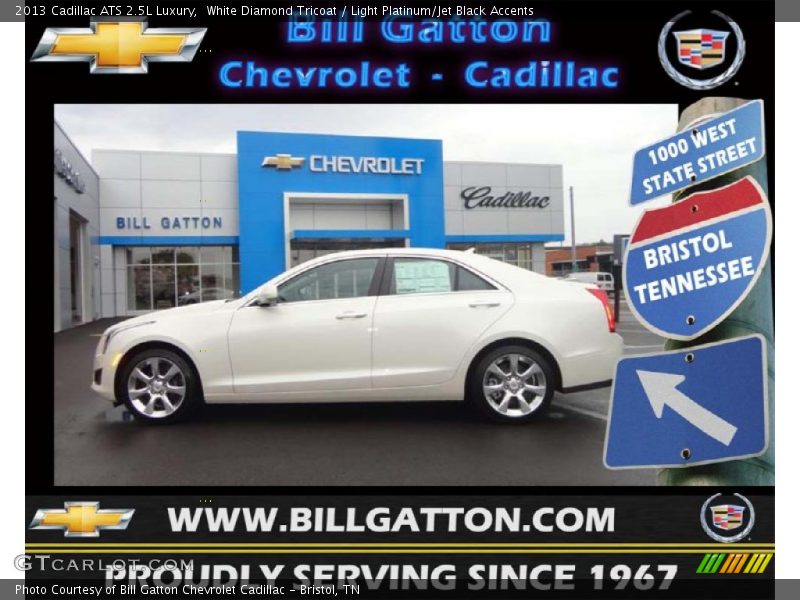 White Diamond Tricoat / Light Platinum/Jet Black Accents 2013 Cadillac ATS 2.5L Luxury