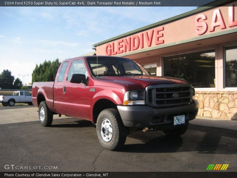 Dark Toreador Red Metallic / Medium Flint 2004 Ford F250 Super Duty XL SuperCab 4x4