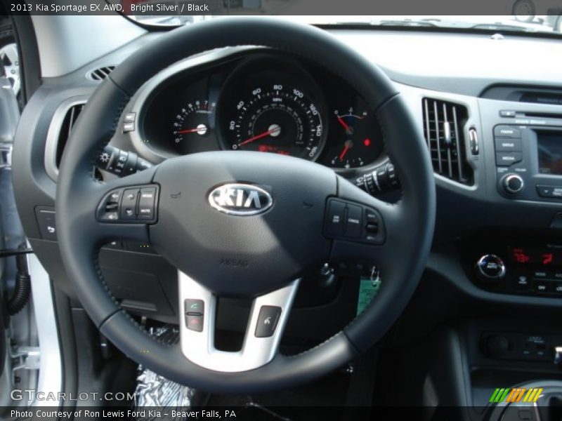 Bright Silver / Black 2013 Kia Sportage EX AWD