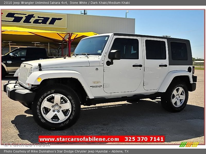 Stone White / Dark Khaki/Medium Khaki 2010 Jeep Wrangler Unlimited Sahara 4x4