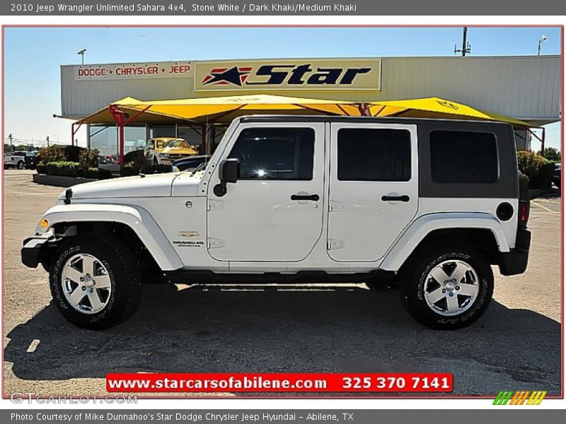 Stone White / Dark Khaki/Medium Khaki 2010 Jeep Wrangler Unlimited Sahara 4x4