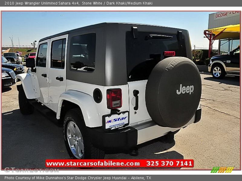 Stone White / Dark Khaki/Medium Khaki 2010 Jeep Wrangler Unlimited Sahara 4x4