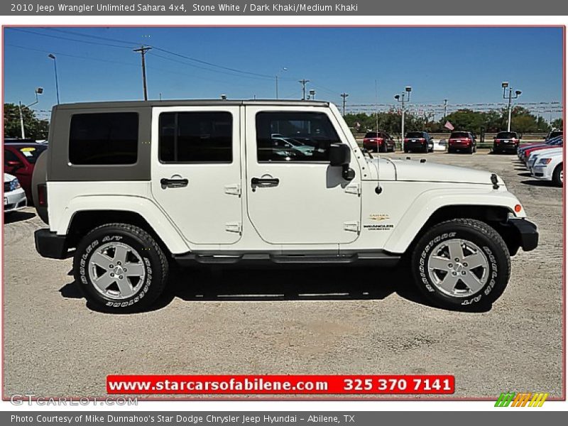 Stone White / Dark Khaki/Medium Khaki 2010 Jeep Wrangler Unlimited Sahara 4x4
