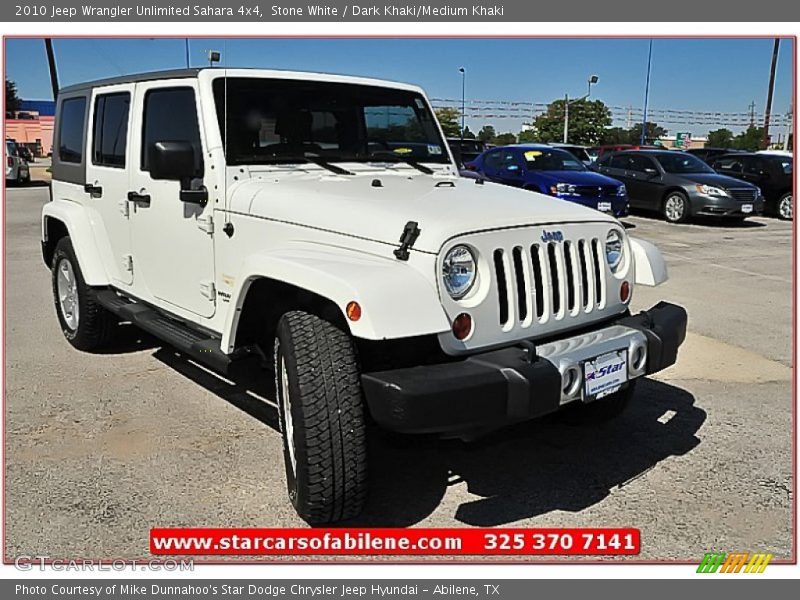 Stone White / Dark Khaki/Medium Khaki 2010 Jeep Wrangler Unlimited Sahara 4x4
