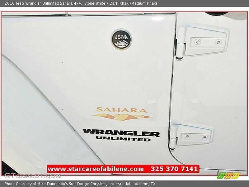 Stone White / Dark Khaki/Medium Khaki 2010 Jeep Wrangler Unlimited Sahara 4x4