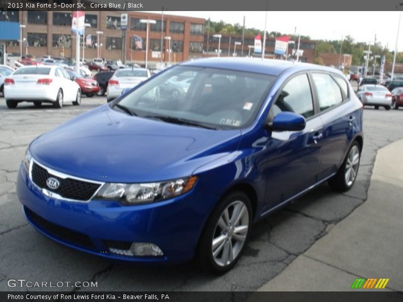 Corsa Blue / Black 2013 Kia Forte 5-Door SX