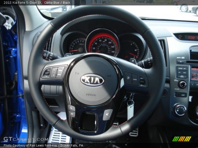 Corsa Blue / Black 2013 Kia Forte 5-Door SX