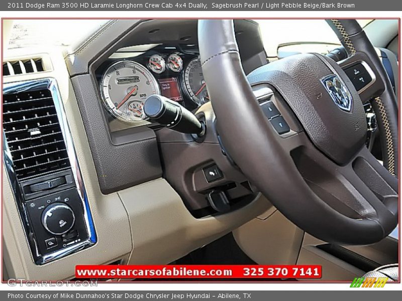 Sagebrush Pearl / Light Pebble Beige/Bark Brown 2011 Dodge Ram 3500 HD Laramie Longhorn Crew Cab 4x4 Dually
