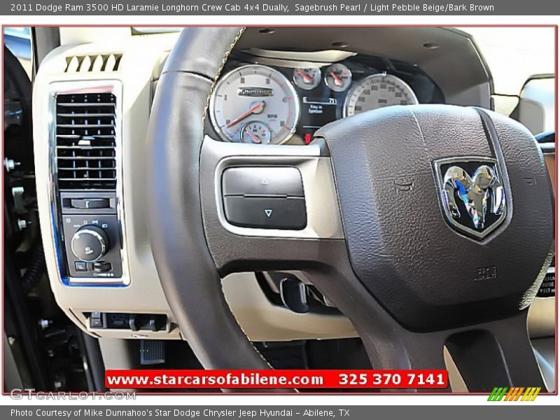 Sagebrush Pearl / Light Pebble Beige/Bark Brown 2011 Dodge Ram 3500 HD Laramie Longhorn Crew Cab 4x4 Dually