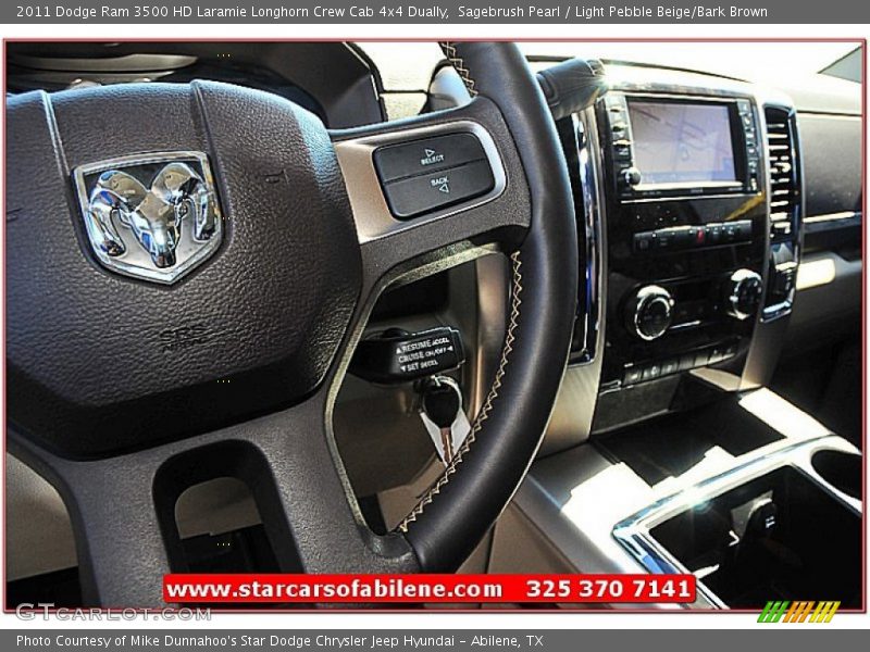 Sagebrush Pearl / Light Pebble Beige/Bark Brown 2011 Dodge Ram 3500 HD Laramie Longhorn Crew Cab 4x4 Dually